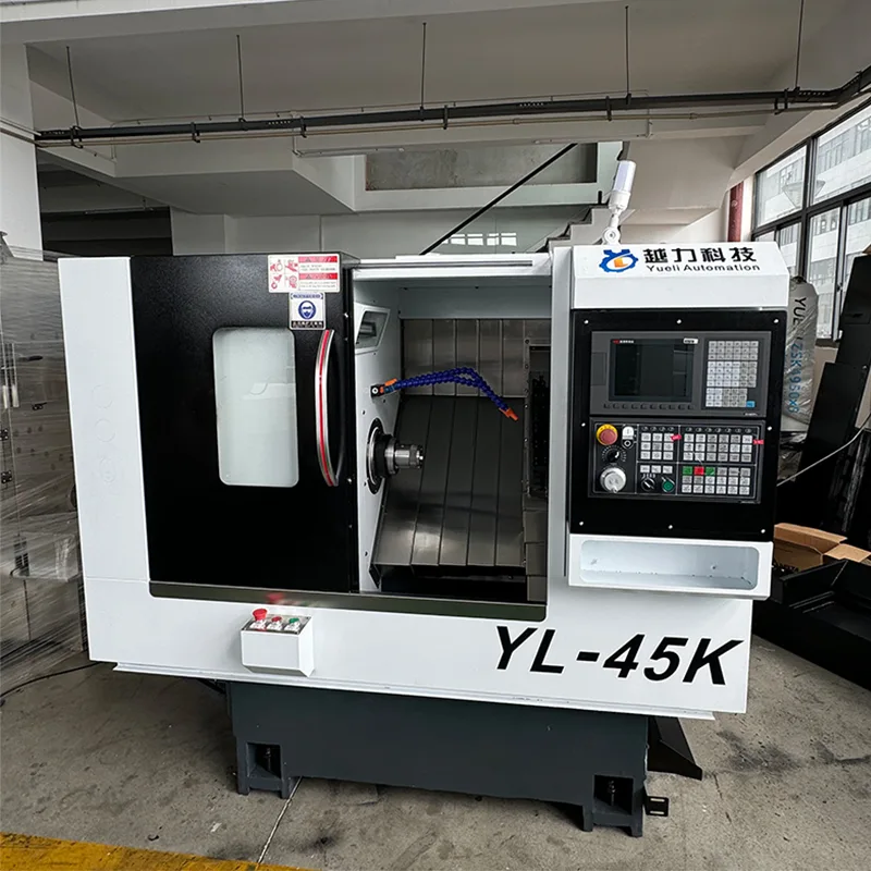 Серво мұнарасы және гидравликалық тіректері бар CNC көлбеу төсек токарь
